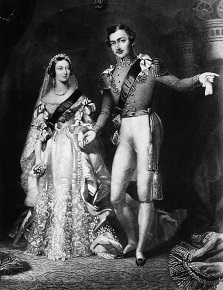 10th February 1840: Queen Victoria (1819 - 1901) and Prince Albert (1819 - 1861) on their return from the marriage service at St James's Palace, London. Original Artwork: Engraved by S Reynolds after F Lock. (Photo by Rischgitz/Getty Images)